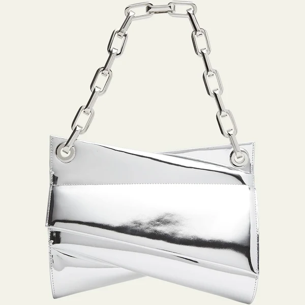 Christian Louboutin Loubitwist Chain Metallic Leather Shoulder Bag