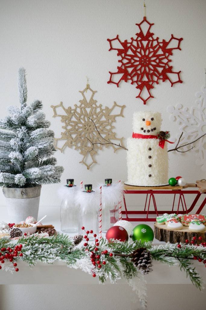 Christmas Silver Garland with snowflakes and pinecones and candy cane decor