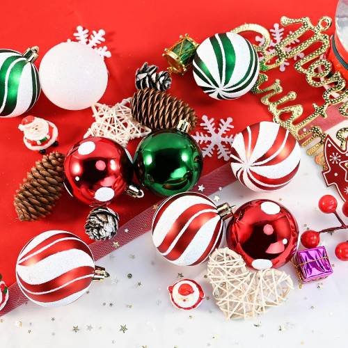 Red Green White Xmas Balls Decoration