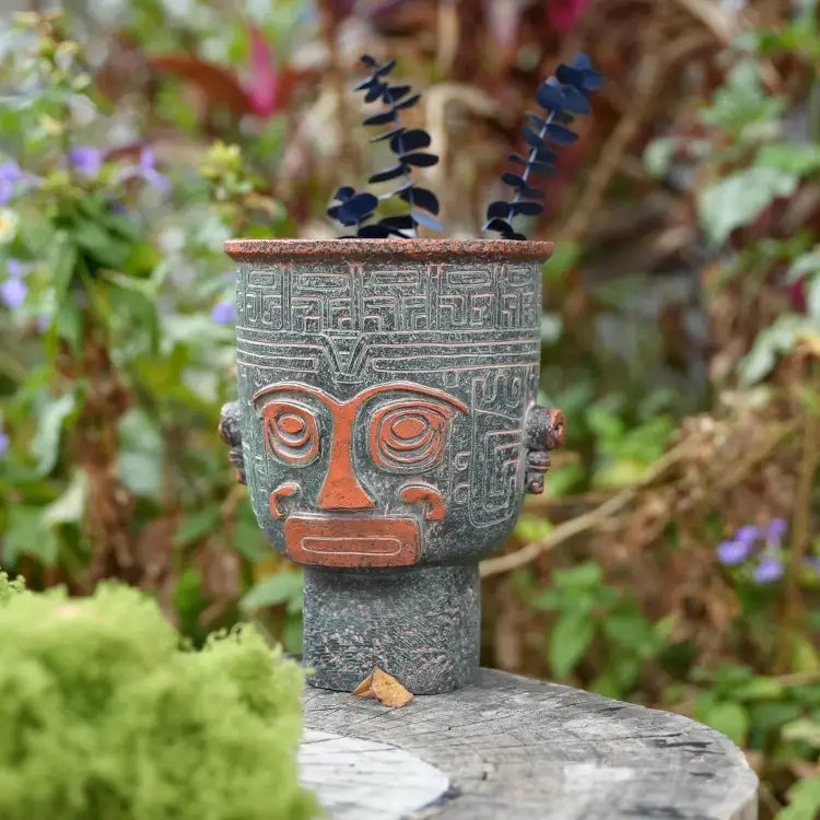 Resin Unique Plant Pots with Drainage