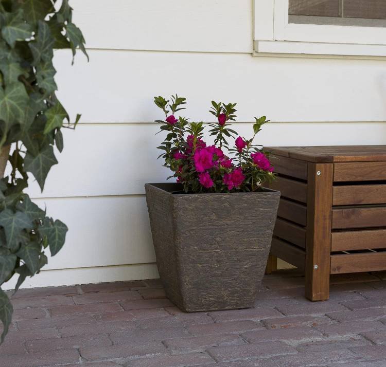 Stone-Look Squared Planter