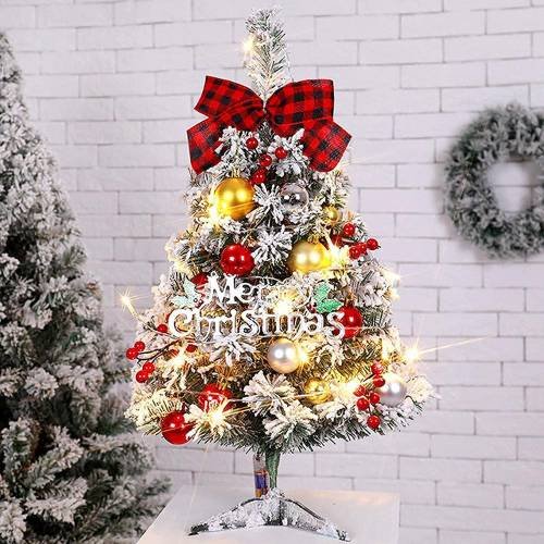 Tabletop Christmas Tree with Ornaments Premium Desk Christmas Tree