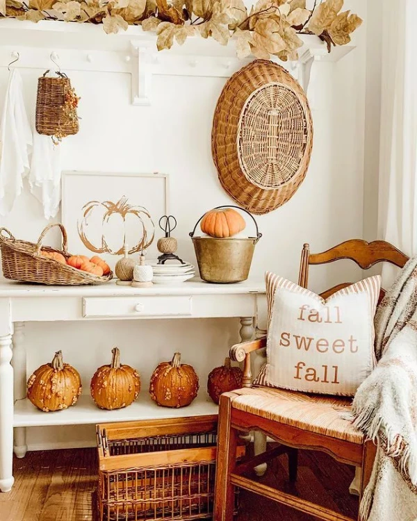 Wooven Accent fall entry decor