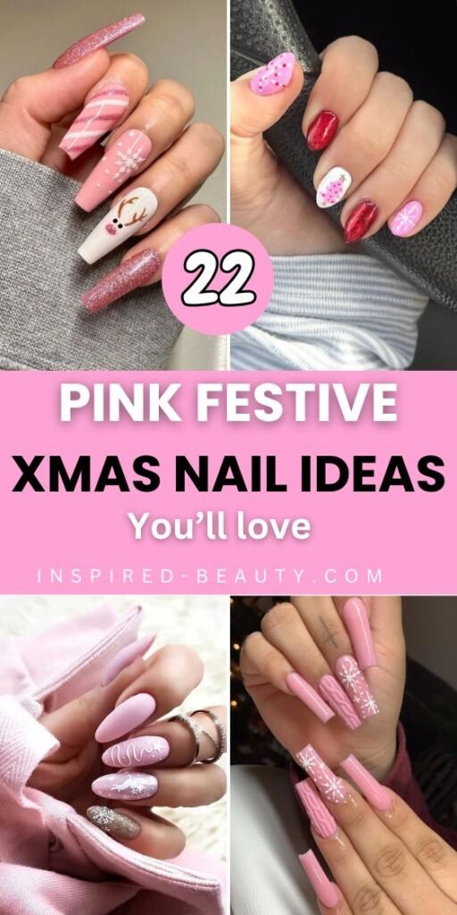 Cute Pink Christmas nails