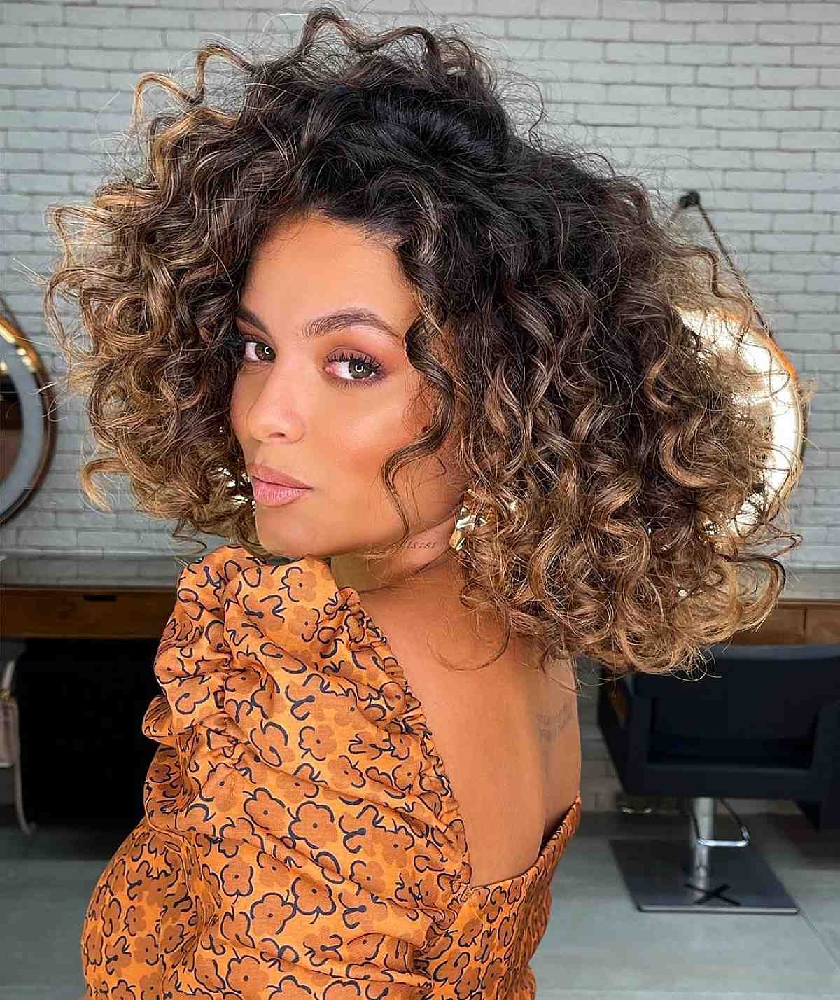 Shoulder-Length Hair with Voluminous Curls