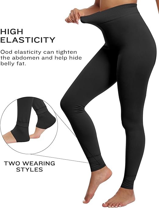 Fleece Lined Winter Warm Leggings for Women Thick Thermal Velvet Tights