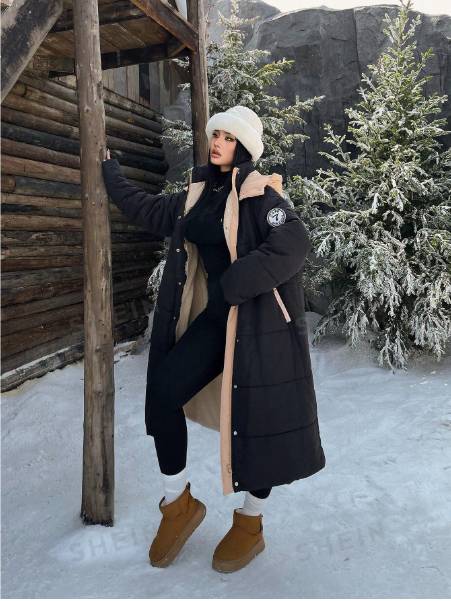 Long Coat + Thermal Leggings + Ugg Boots