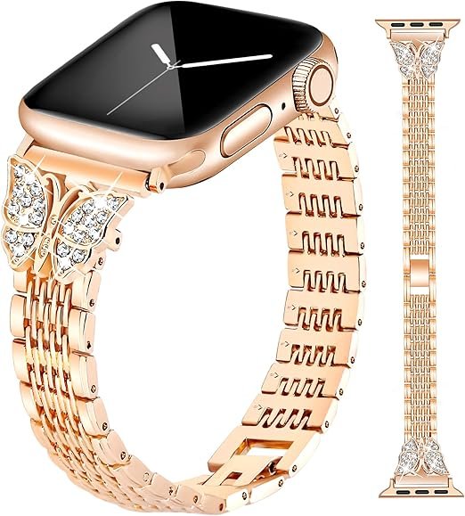 Rose Gold Watch Bands Women Compatible with Apple Watch