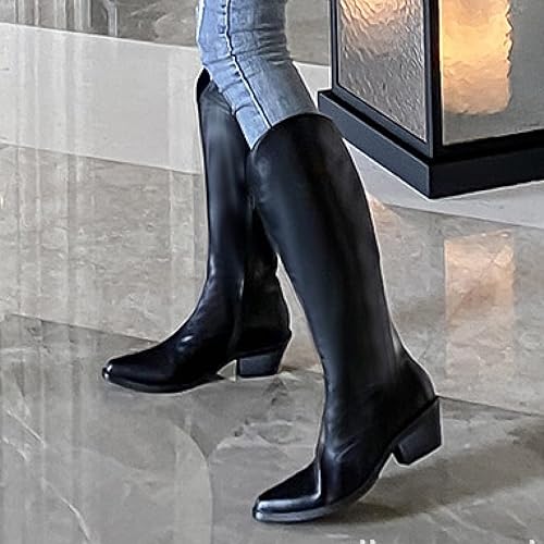 Wide Calf Boots for Women Chunky Heel