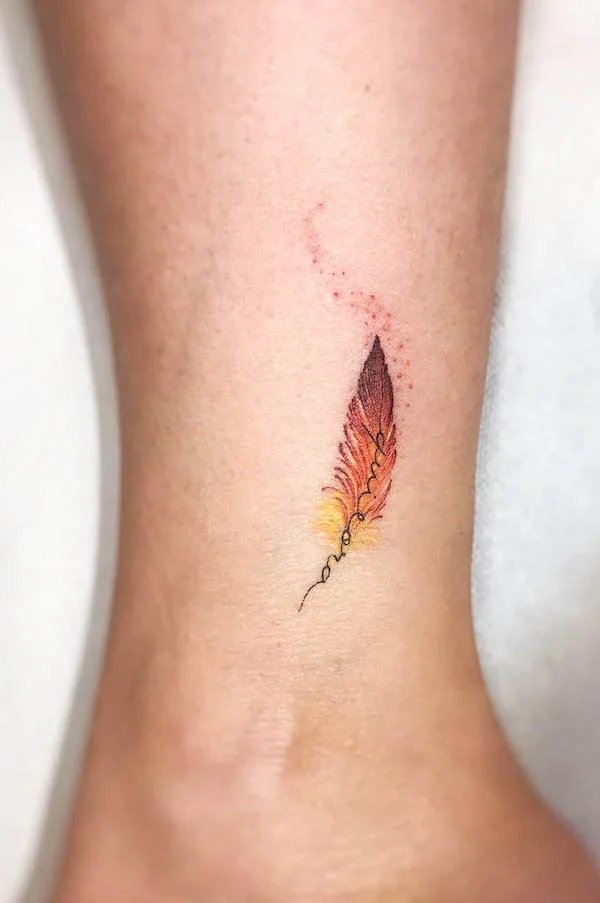 Feather Tattoo  idea for women