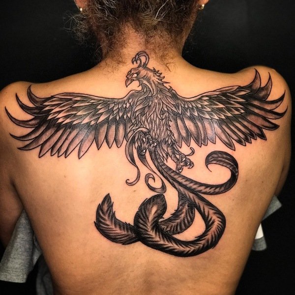 Large phoenix tattoo