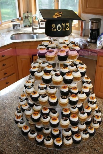 Graduation-Themed Cake Stand Display