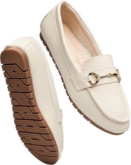 Wide Loafers Casual Slip on Flat Shoes Women's