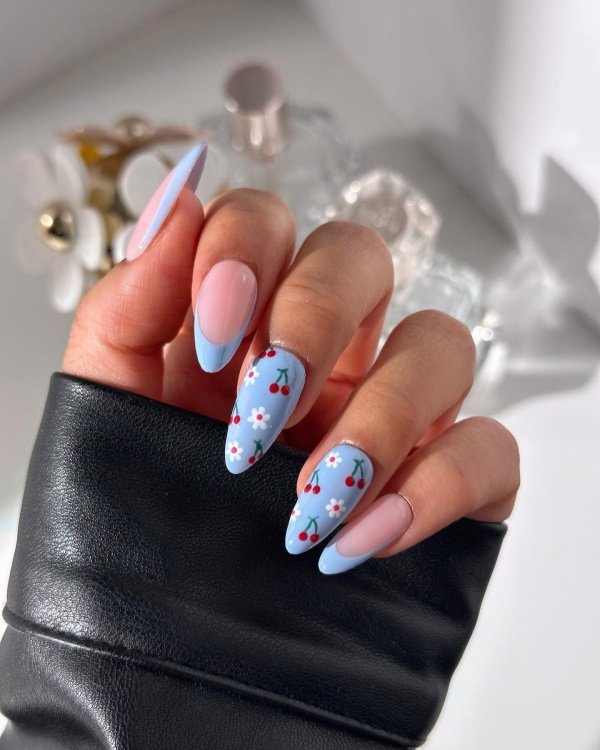 elegant cherry nail inspo