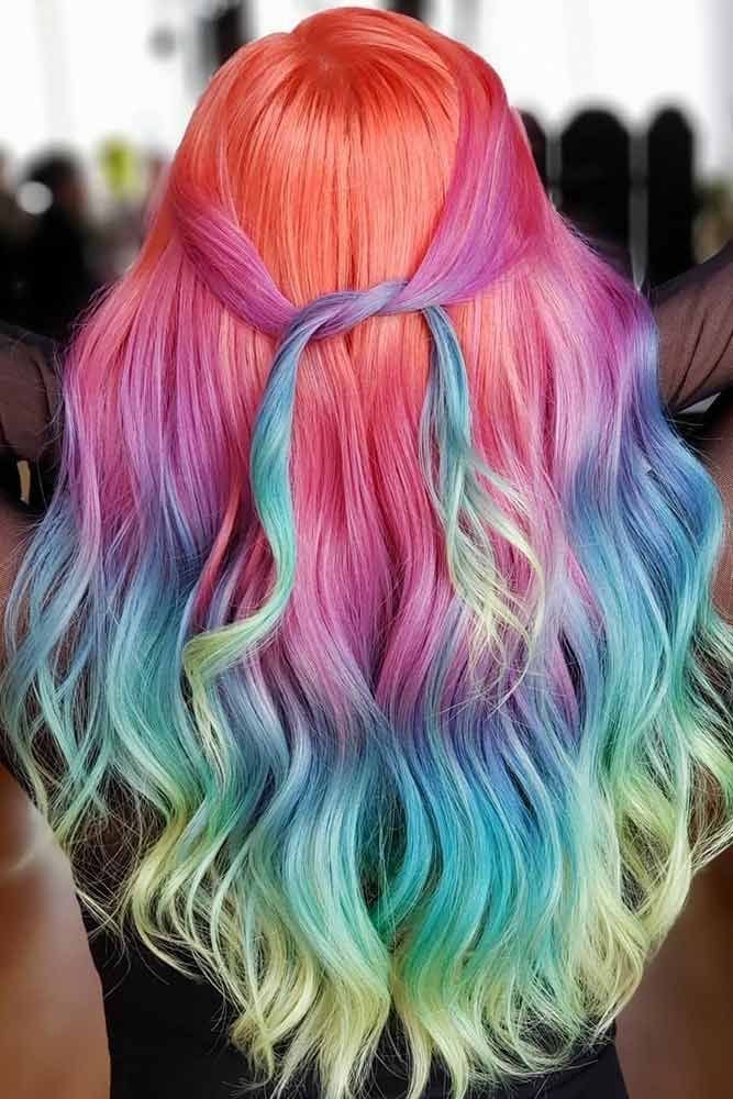 Spring Hair Color Glitter ombré