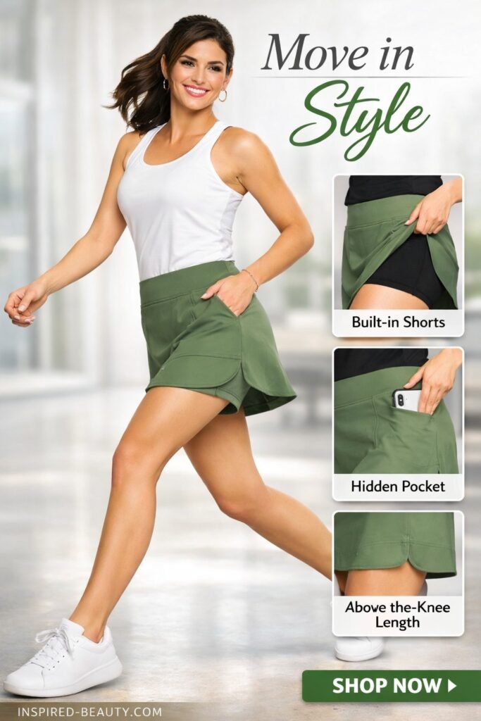 Tennis Everyday Casual Athletic Skort with Bike Shorts