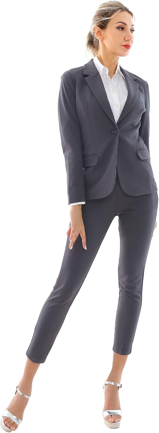 Women's Business Blazer Pant Suit Set for Work