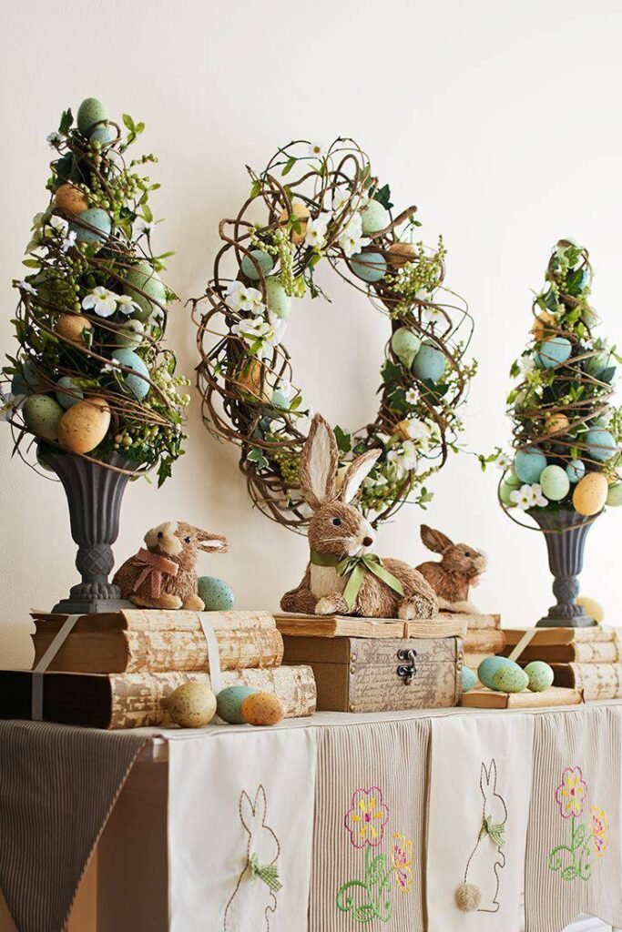 Easter Mantal display Rustic Decor 