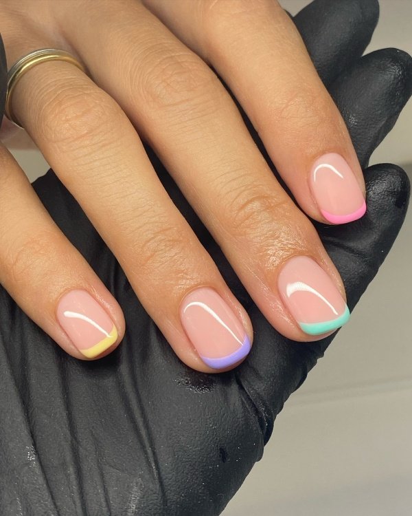 pastel french manicure for spring look