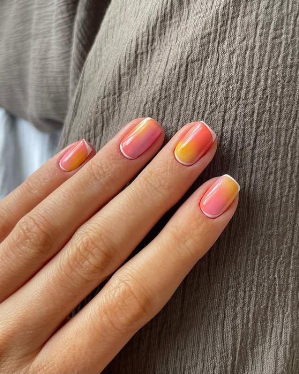 sunset nail art design for spring