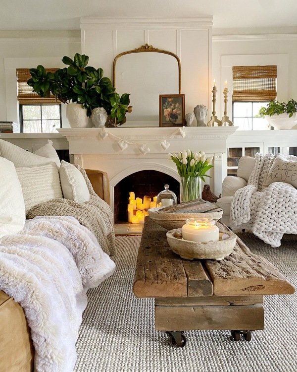 Spring mantel decoration idea