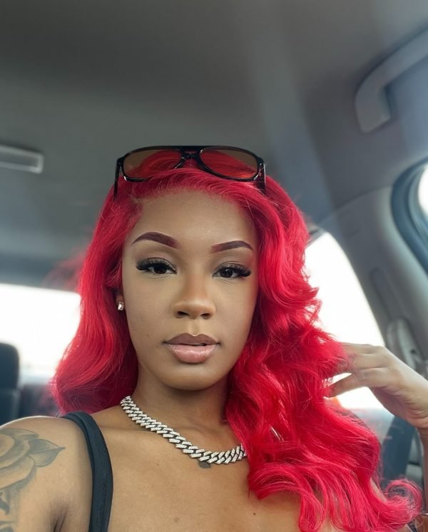 red summer hair color in bright pink.