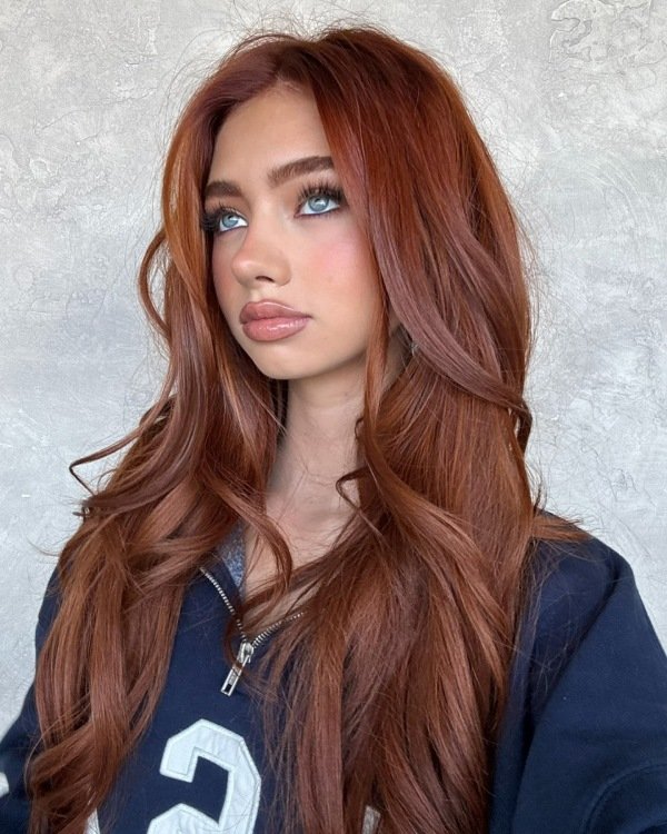 summer red hair color taht will stand out like this nice rose cold. If you want hair color that goes well for all this is one.