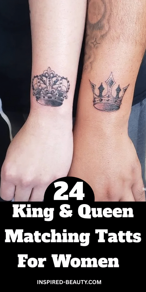 Cute tattoo couples can get, king and Queen tatts
