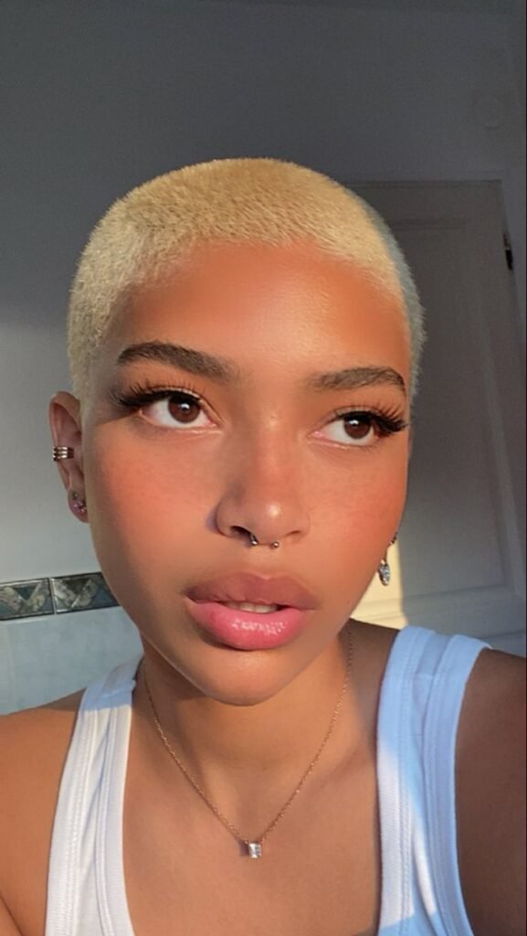 Bleached Buzz Cut for women