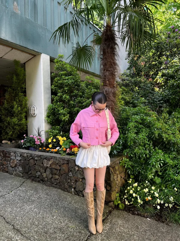 Bubble Skirt and Denim Jacket Combo