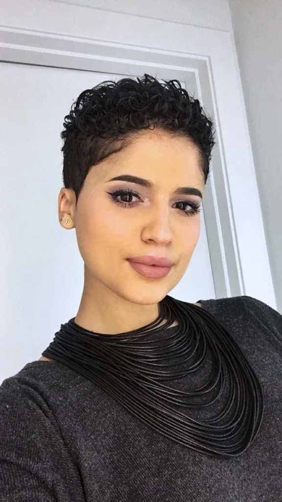 Curly Buzz Cut for women