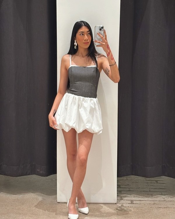 bubble skirt outfit ideas with corset top