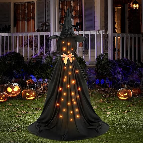 Halloween Decorations Outdoor, Spooky Lighted Witch Halloween Decor