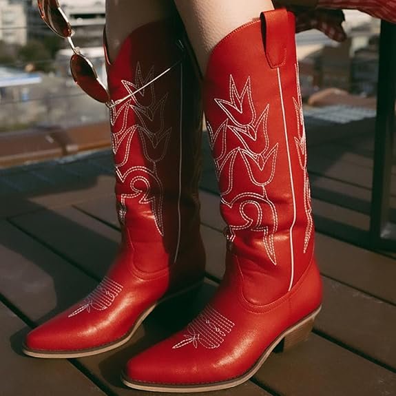 Western Cowboy Boots for Women Knee High Cowgirl Boots