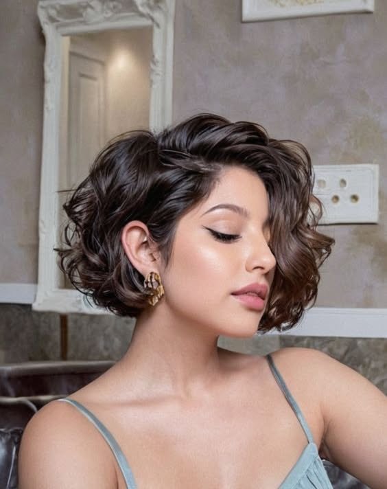 Chic Short Stack Bob with Wispy Side Bangs