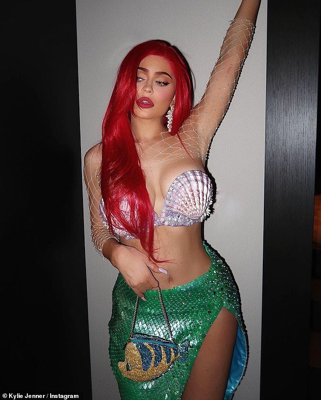 Little Mermaid Ariel Costume, kylie jenner wearing halloween costume