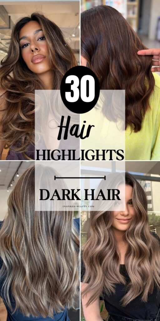 color highlights for dark hair
