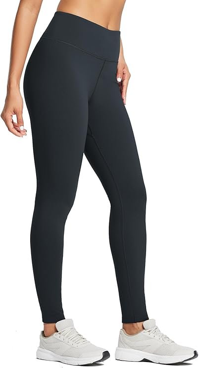 Fleece Lined Leggings Water Resistant Thermal Winter Warm Tights High Waisted with Pockets Running Gear
