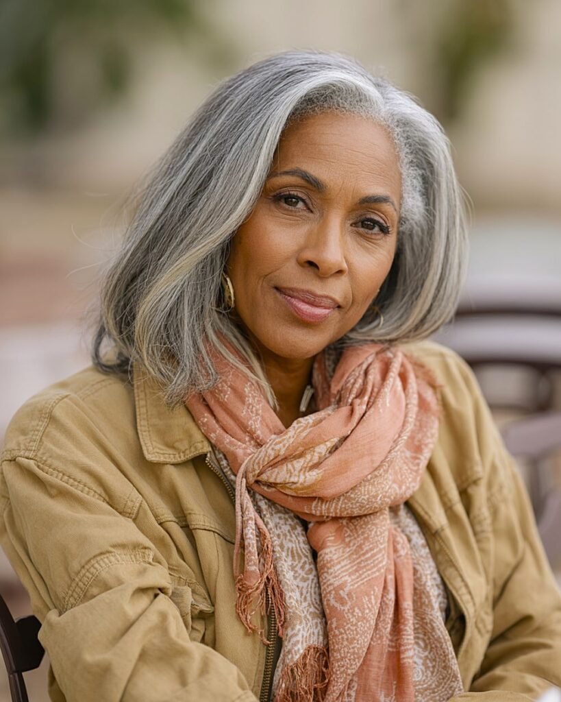 Gray Hair with Lowlights Over 50