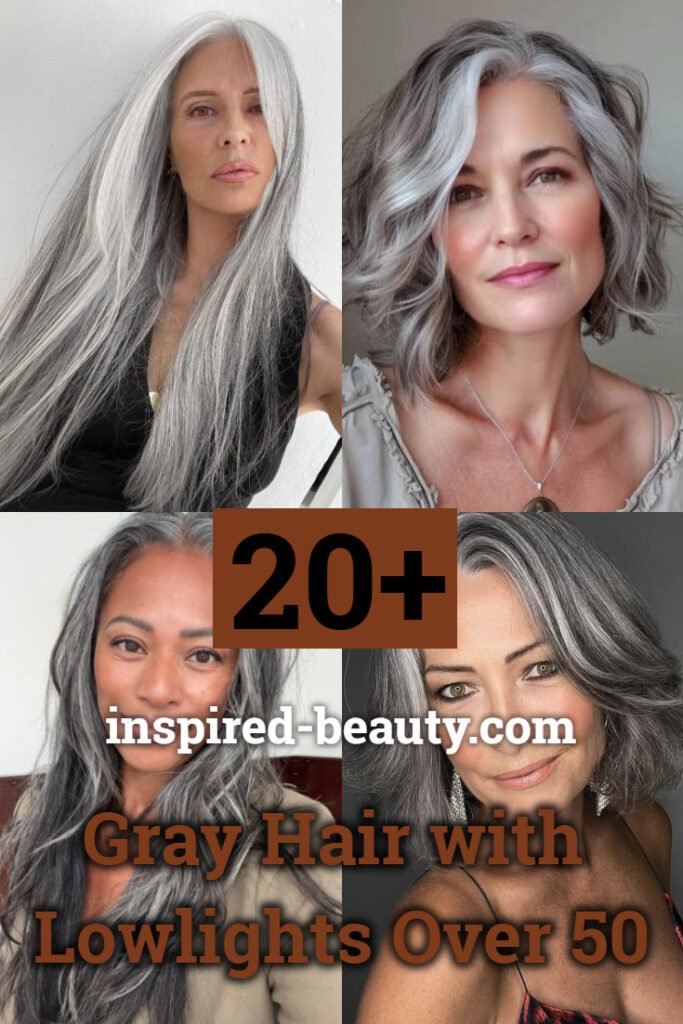 Gray Hair with Lowlights Over 50