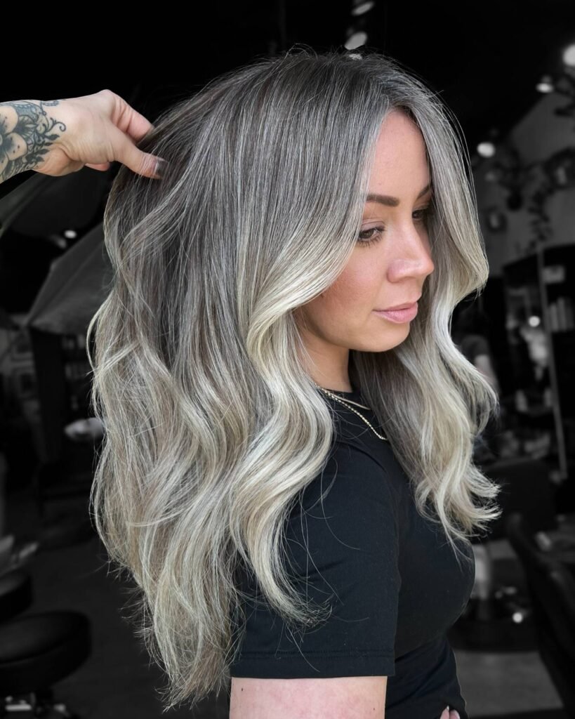 Gray Hair with Lowlights Over 50
