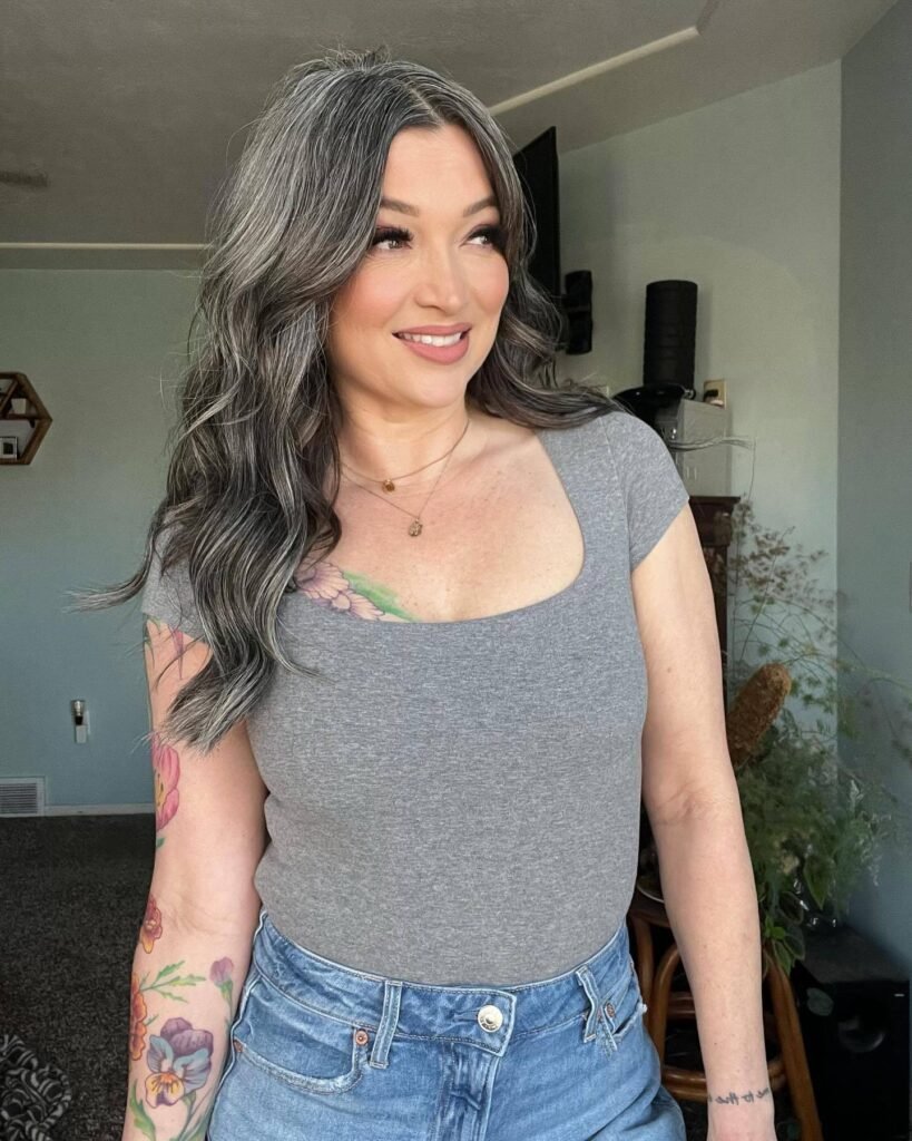 Gray Hair with Lowlights Over 50