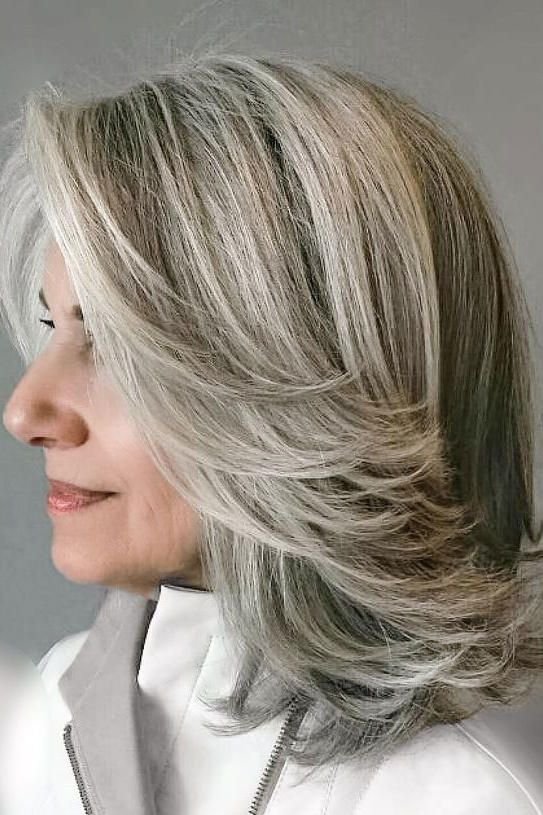 Gray Hair with Lowlights Over 50
