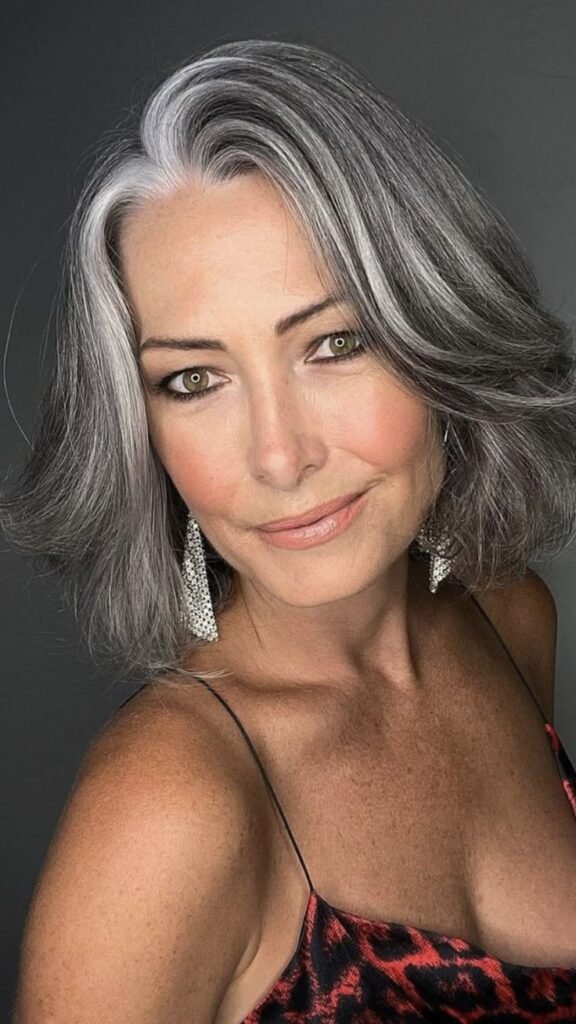 Gray Hair with Lowlights Over 50