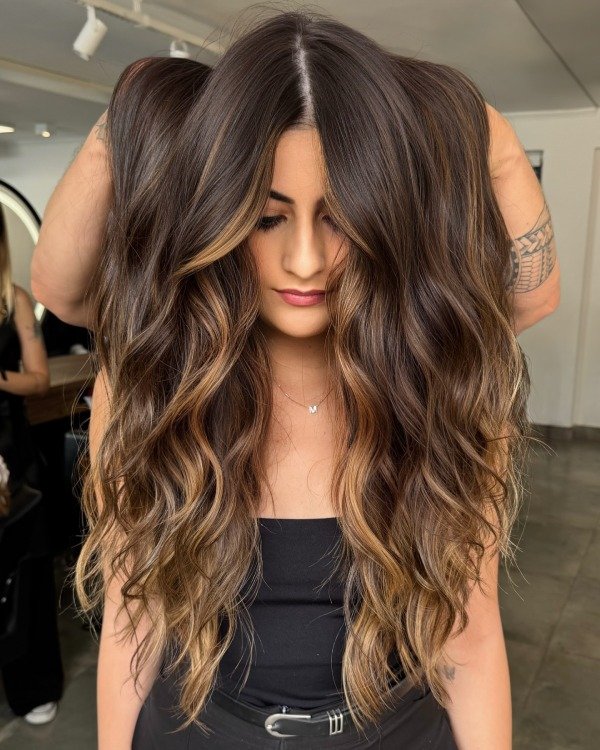 Toffee Highlights for dark natural hair