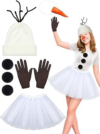 7 Pcs Halloween Snowman Costumes for Women