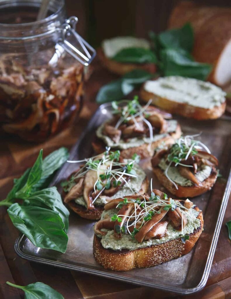 Balsamic Mushroom Crostini Healthy Thanksgiving recipes