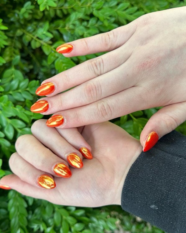 Fall Chrome nail ideas