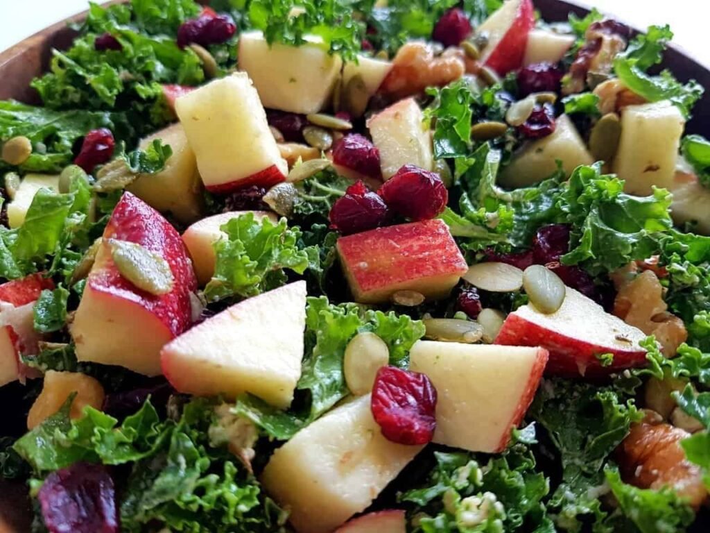 Kale Apple Salad with Cranberries
