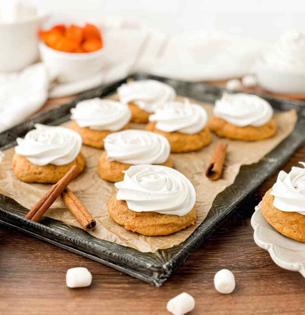 Sweet Potato Cookies with Marshmallow Frosting